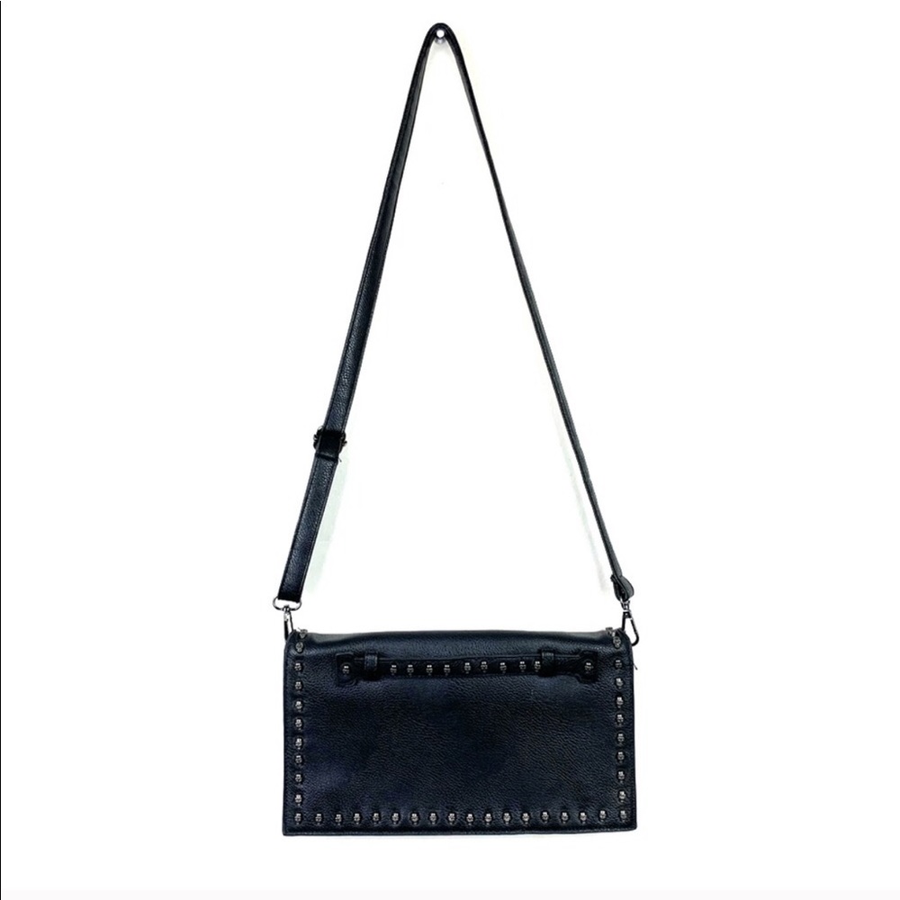 Skull Rivet Studded Crossbody Bag Purse Black